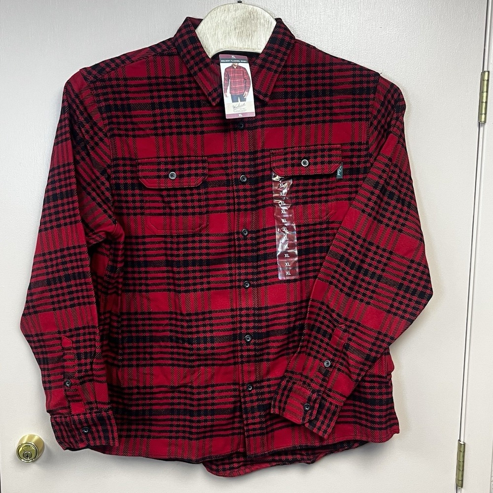 Men's Woolrich Brawny Heavyweight Long‎ Sleeve Plaid Flannel XL Shirt w/Pockets